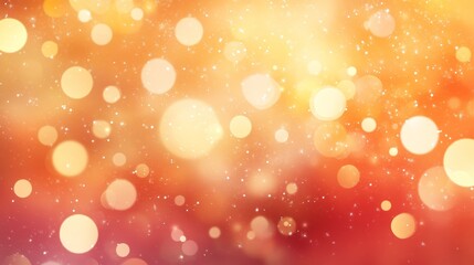 Abstract Orange and Gold Bokeh Background with Sparkle Effect