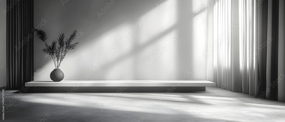 Aufkleber minimalist monochrome backdrop with soft diffused lighting and a simple elegant design creating a se