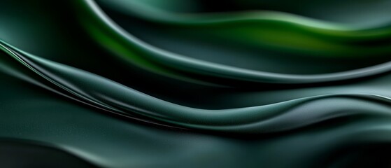 Obraz premium A tight shot of a green-black background featuring wavy lines on its left side and right