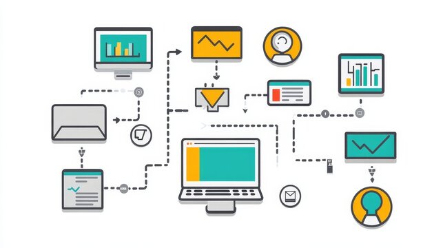 Digital Marketing Funnel  Strategy  Workflow Diagram  Customer Journey  Process  Flowchart  Ecommerce  Business