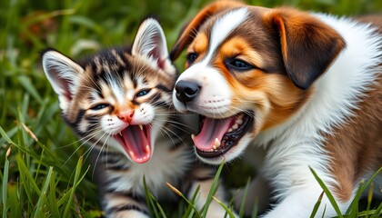 Obraz premium cat and dog