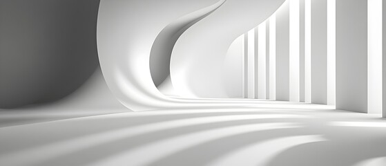 Striking monochromatic architectural corridor featuring sleek lines soft gradients and a minimalist modern aesthetic  The clean