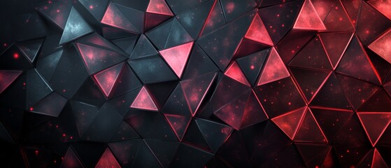 A black and red abstract background with triangles