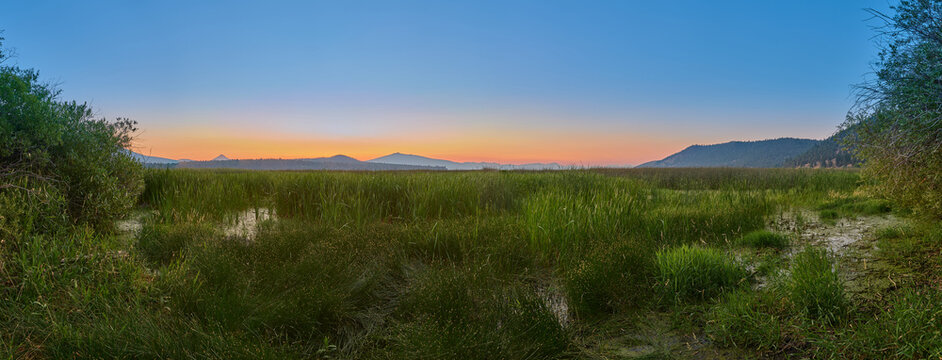 Panorama of Klamath Lake from Eagle Ridge County Park, Oregon.