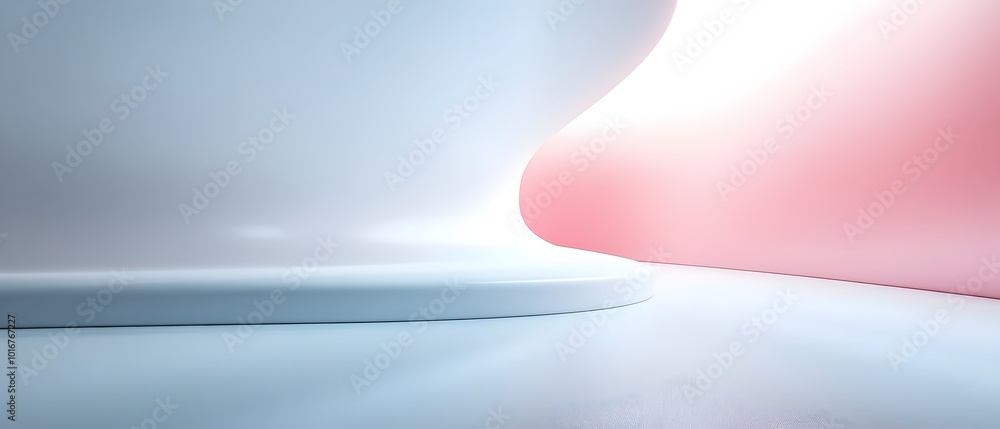 Poster minimalist monochromatic backdrop featuring soft flowing gradient shapes and simple geometric forms 