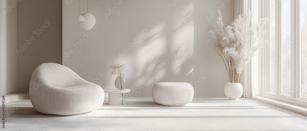 Aufkleber tranquil monochromatic decor with sleek and refined minimal elements a soothing and harmonious inter