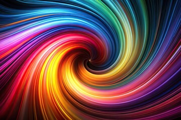 Abstract colorful spiral wave wallpaper on black background