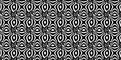 A mesmerizing black and white optical illusion pattern featuring wavy, distorted shapes that create a striking visual effect. Ideal for backgrounds, textiles, wallpapers, and abstract art projects.
