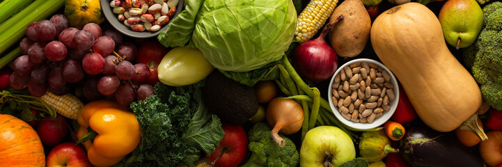 Organic seasonal vegetables from an autumn farm harvest, including fresh, ripe veggies grown naturally and handpicked for quality