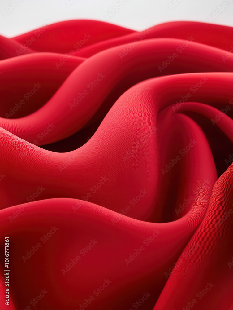 Poster soft red fabric waves create vibrant and dynamic visual texture.