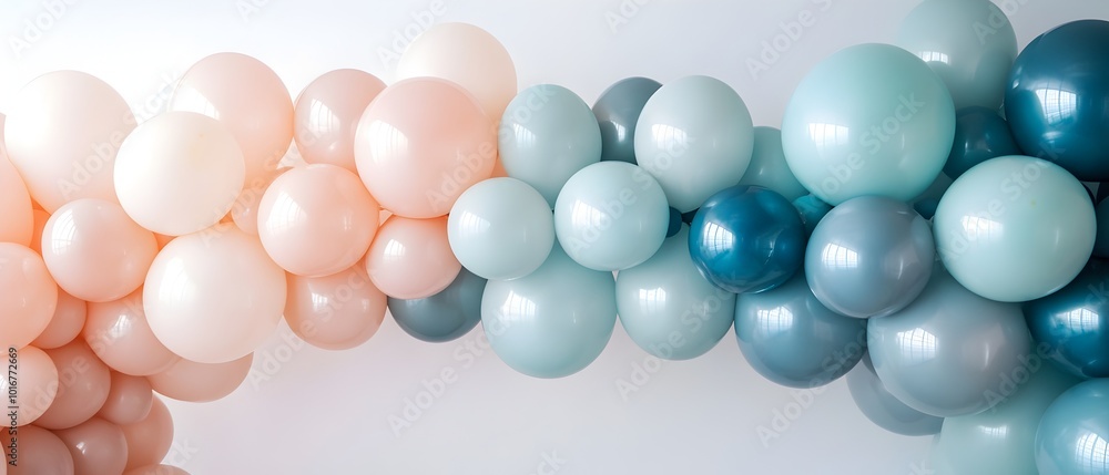 Poster monochromatic balloon arch backdrop featuring a cohesive refined aesthetic with modern design elemen