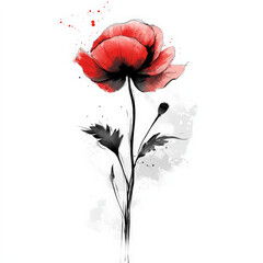flower, nature, floral, vector, rose, flowers, spring, tulip, plant, leaf, blossom, summer, illustration, drawing, design, poppy, beauty, pattern, decoration, bud, art, sketch, color, red, card