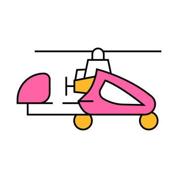 gyroplane airplane aircraft line icon vector. gyroplane airplane aircraft sign. isolated symbol illustration