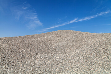 construction rubble in a pile against the sky