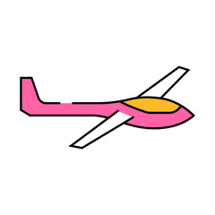 glider airplane aircraft line icon vector. glider airplane aircraft sign. isolated symbol illustration