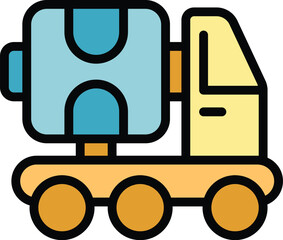 Concrete mixer truck transporting cement to a construction site for building projects