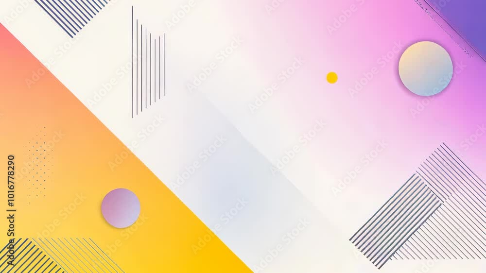 Poster geometric shapes transforming and creating colorful backgrounds