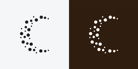 Moon logo design template. Crescent moon logo. © fahmi