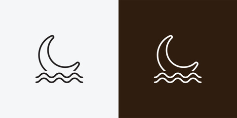 Moon logo design template. Crescent moon logo.