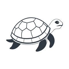 A cute black silhouette mascot reptile or turtle vector icon design