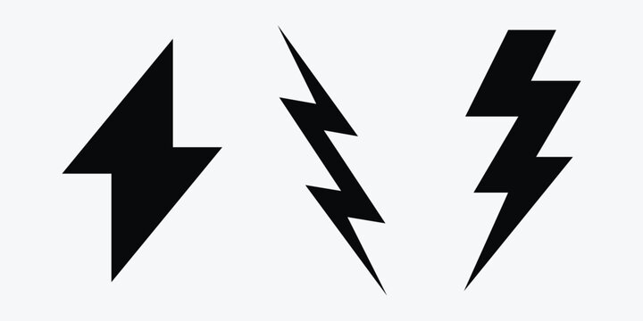 Set of Thunder logo design vector template. Thunder Electric Ligthning Bolt Logo.