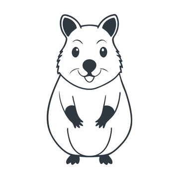 recommend clip art: A black silhouette smiling face quokka icon and vector illustration design