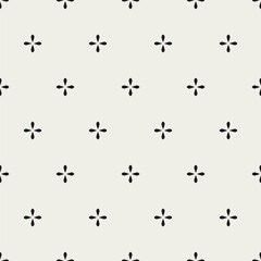 Fototapeta premium Flower seamless pattern. Repeating cute small flowers seamles background. Repeated modern design for prints. Sample texture black and white silhouette graphic shape. Repeat swatch. Vector illustration