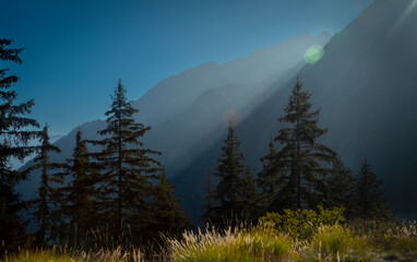 Sunset in the mountains of Switzerland