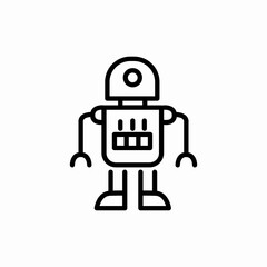 outline robot icon sign vector