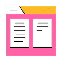 paper folder line icon vector. paper folder sign. isolated symbol illustration