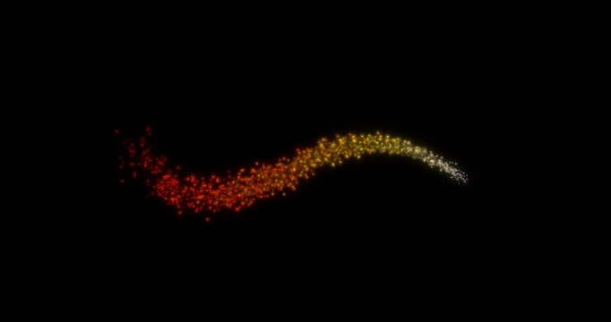 Particle reveal fot text effect wave hotizontal with gold color alpha ready