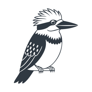 recommend clip art: A black woodcut kookaburra silhouette icon design