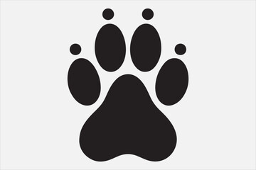 A black silhouette of an animal paw.