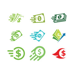 Set of Fast cash money for finance professional business logo design