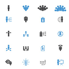 Universal business management and human resources icon set. Universal icons for web and mobile. Vector.