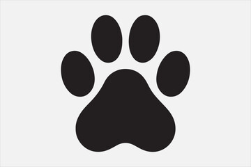 A black silhouette of an animal paw.