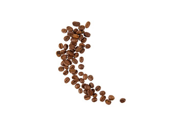 pile of coffee beans isolated on white or transparent png