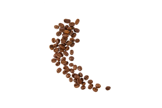 pile of coffee beans isolated on white or transparent png