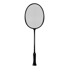 Badminton Racket Clipart Black Color Illustration