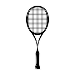 Tennis Racket Clipart Black Color Illustration