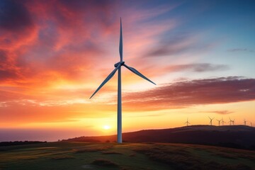 Obraz premium Wind turbine windmill outdoors machine.