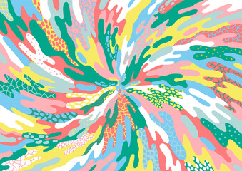 Colorful pastel swirl background, rotating spiral, colorful starburst or sunburst background pattern in a spiral or swirled radial striped design, Abstract spring color pastel Wallpaper