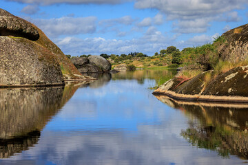 Landscape in the Barruecos. Extremadura. Spain.