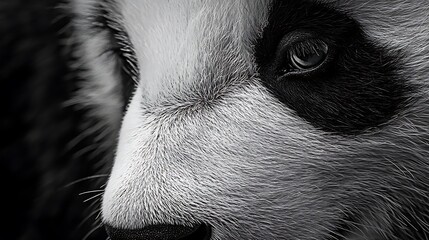 Close Up of a Panda s Eye and Fur