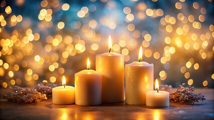 aesthetic candles with a bokeh background Panoramic