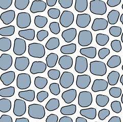 Seamless geometric circle pattern, brush strokes print.