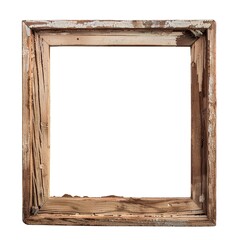 wooden frame on transparent background isolated 