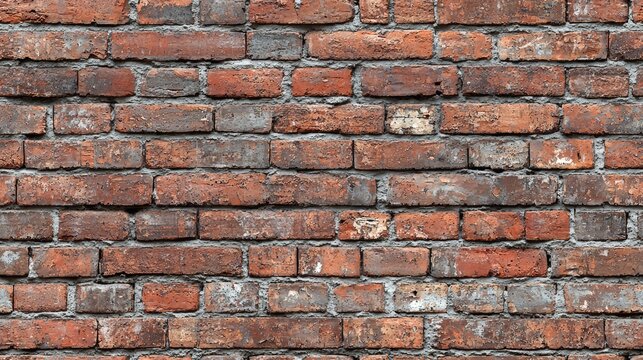 Fototapeta Detailed textured old grunge brick wall background with architectural elements