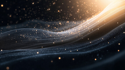 Obraz premium A dark blue wave with a lot of sparkles in the water