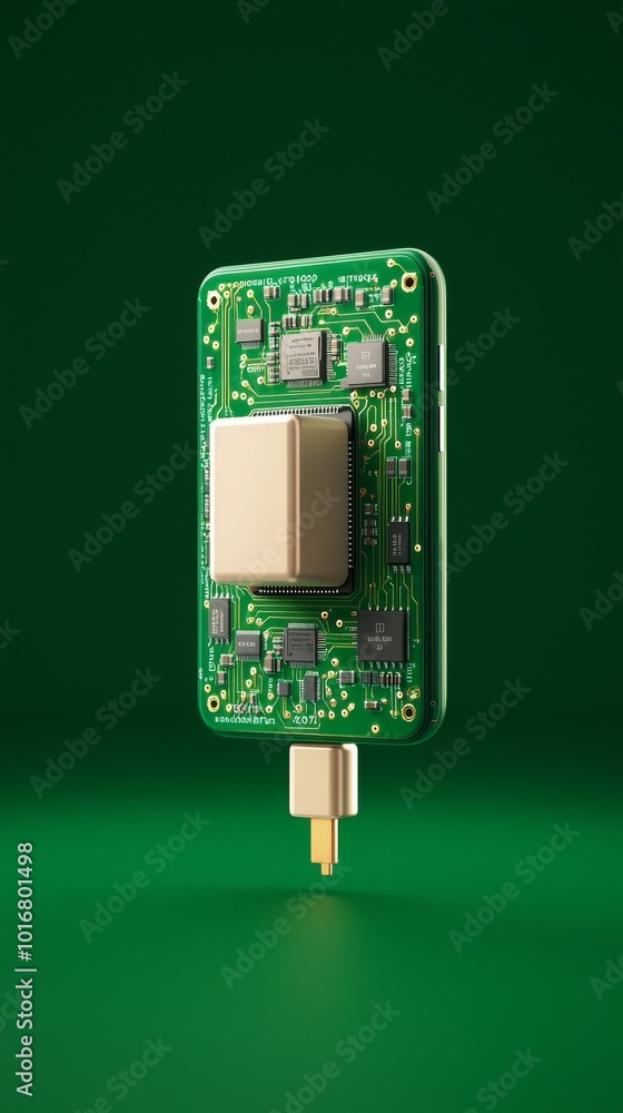 Poster detailed exploded view of 3d smartphone charger illustrating internal components and design